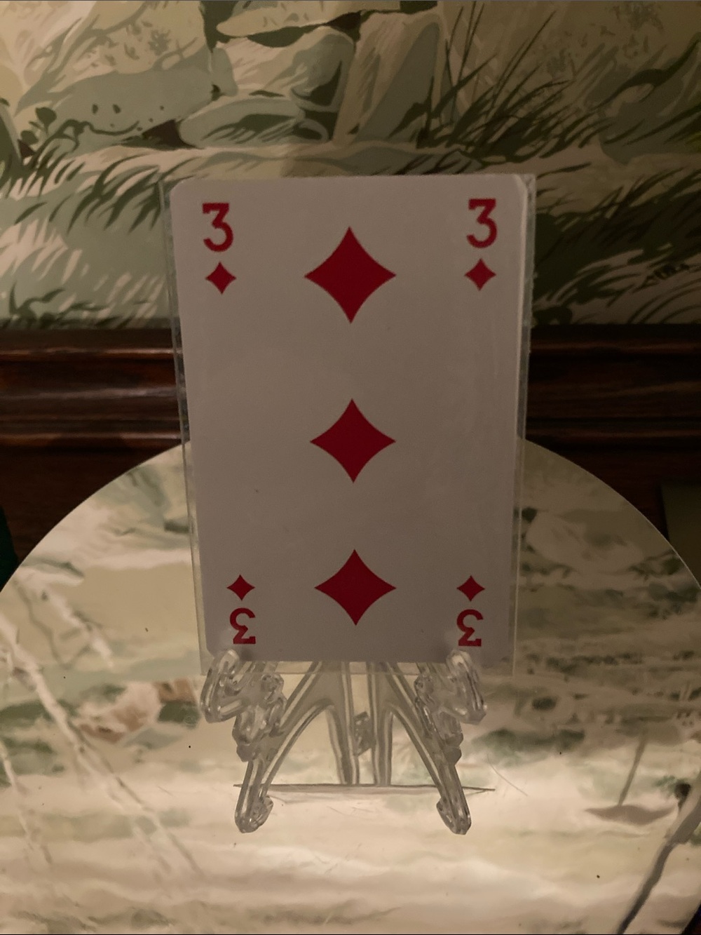 Louis Vuitton Foundation Playing Card 3 of ♦️ in Cover with COA and stand.